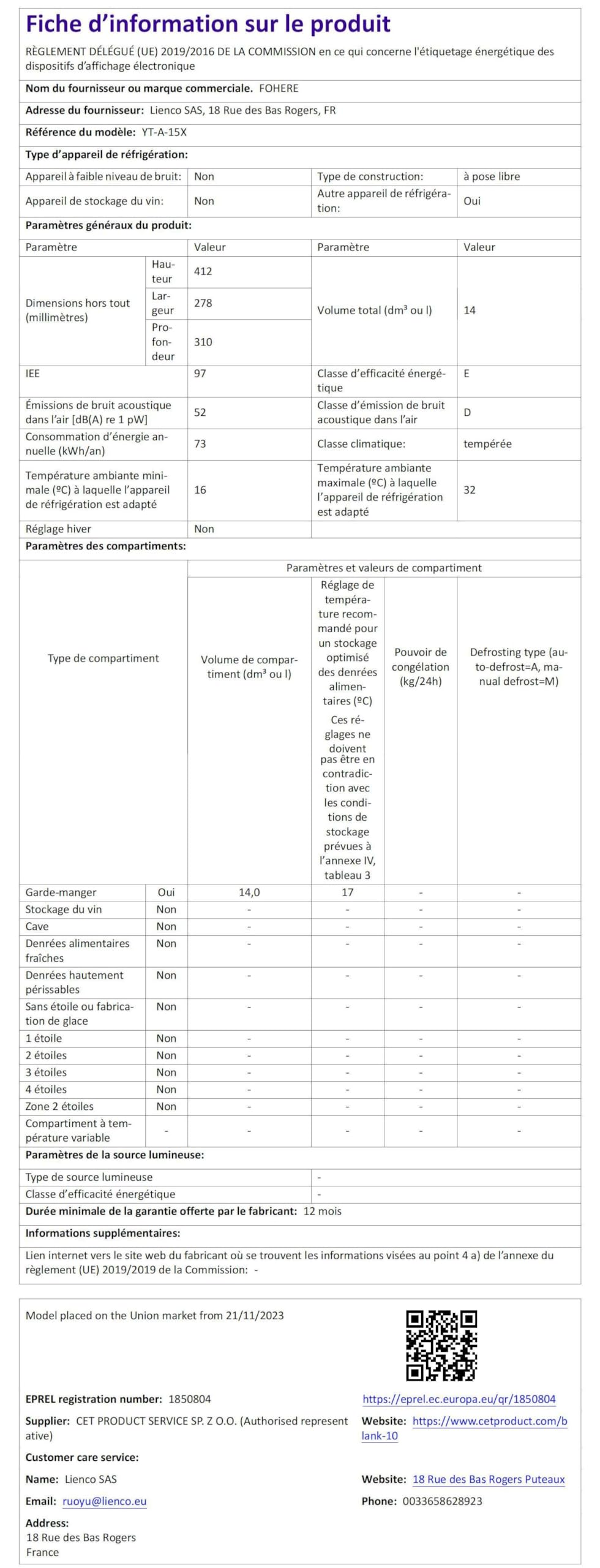 Mini Kühlschrank 15L mit Kühl- und Heizfunktion, ECO-Modus, Schwarz - Bild 12
