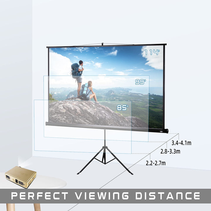 Beamer Leinwand mit Stativ 99 Zoll 178x178cm höhenverstellbar - Bild 4