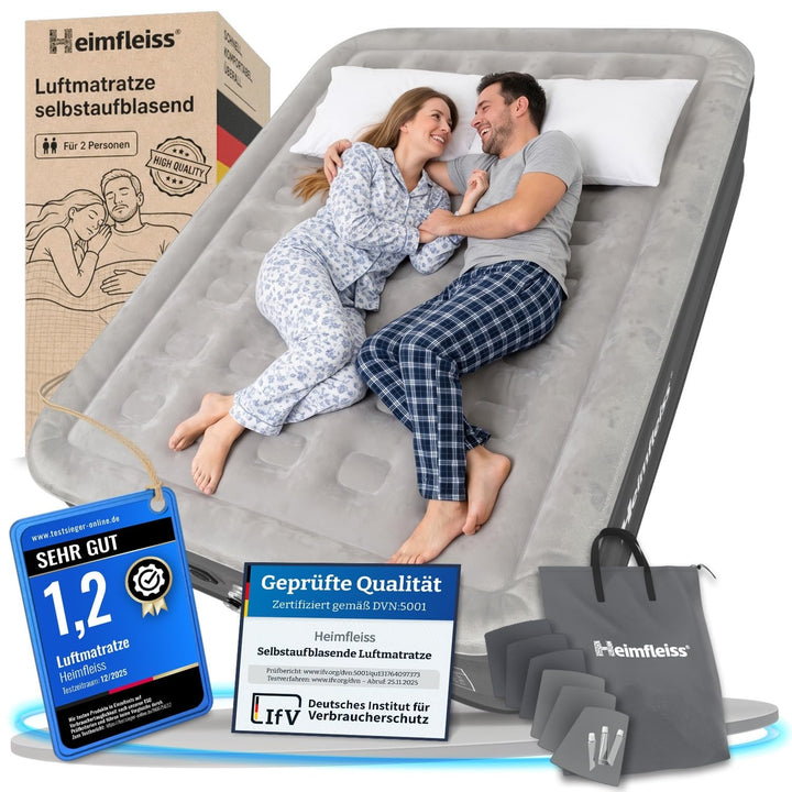Luftmatratze selbstaufblasend 150x200 cm 46 cm Höhe für 2 Personen