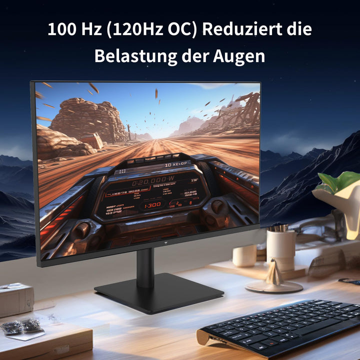Monitor 27 Zoll QHD 2K IPS 100Hz Anti-Blaulicht fuer Gaming und Arbeit - Bild 4
