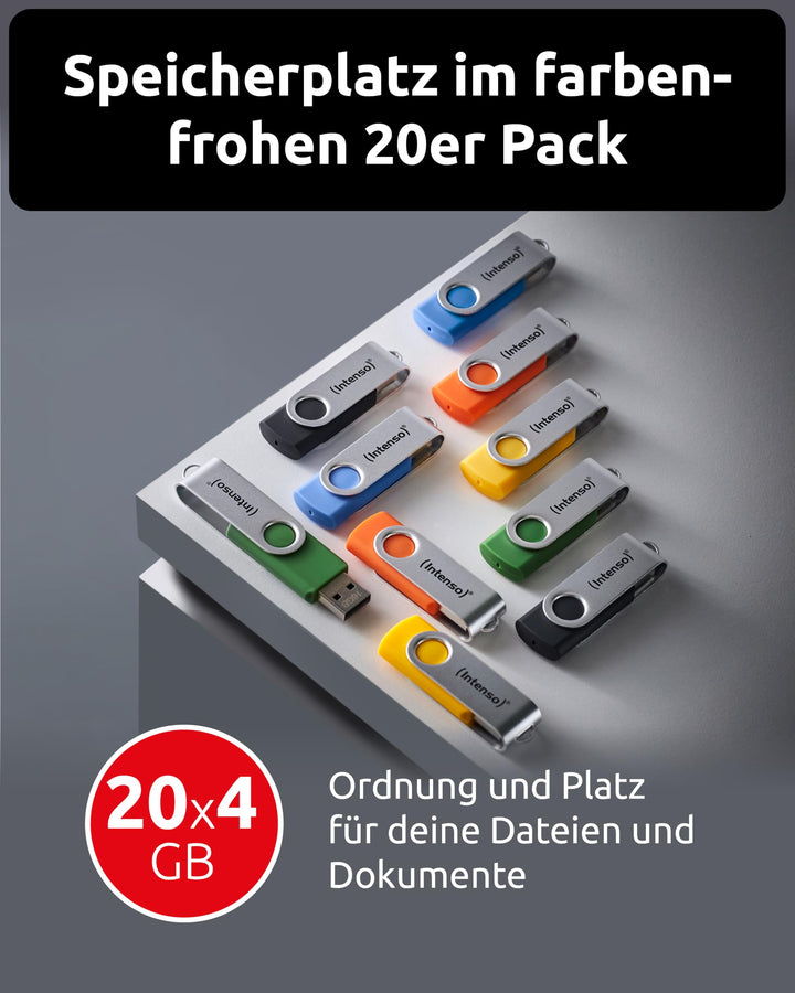 USB-Stick Set 4GB 20er-Pack USB 2.0 farbig sortiert - Bild 2