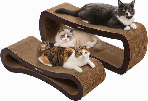 Kratzbrett Katze XXL Wellpappe 86+75 cm beidseitig nutzbar 2er-Set