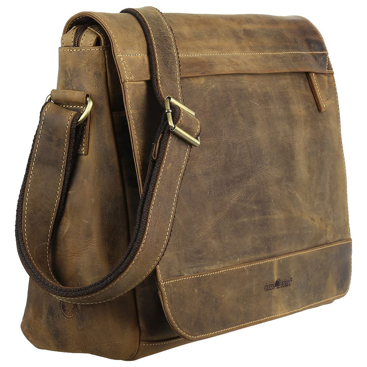 Umhängetasche Leder XL Rindsleder braun DIN A4 38x29x15cm - Bild 4