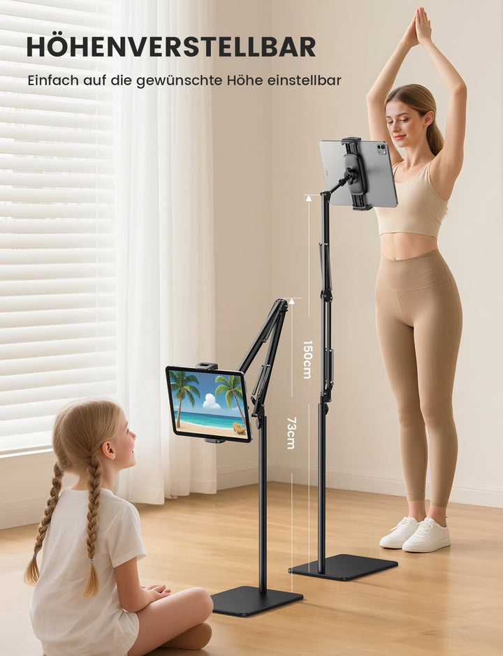 Tablet Bodenständer höhenverstellbar 73–150 cm für 4,7–13 Zoll - Bild 3