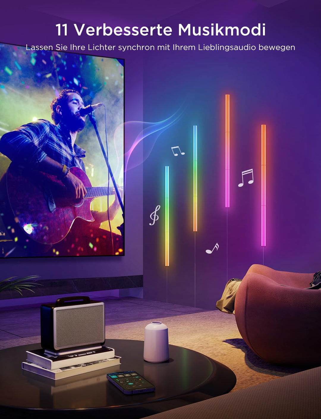 LED Wandleuchten RGBIC Gaming 6er-Set mit App-Steuerung - Bild 4