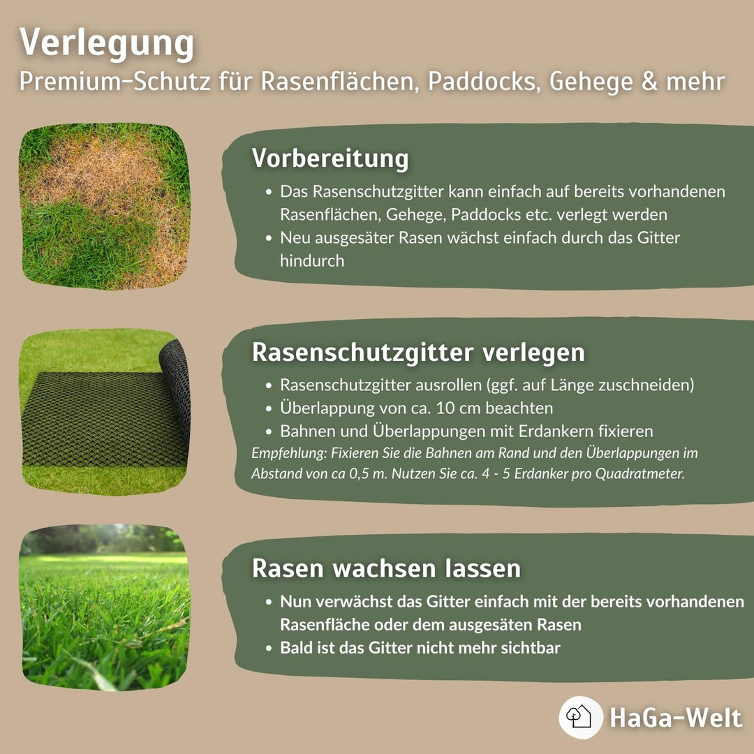 Rasenschutzgitter Kunststoff HD-PE 1,3 x 5 m befahrbar - Bild 6