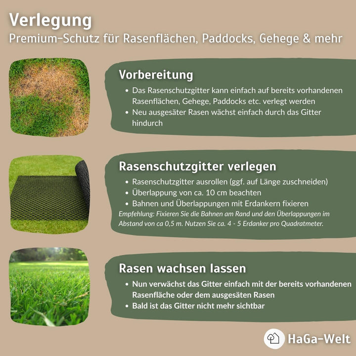 Rasenschutzgitter Kunststoff HD-PE 1,3 x 5 m befahrbar - Bild 6