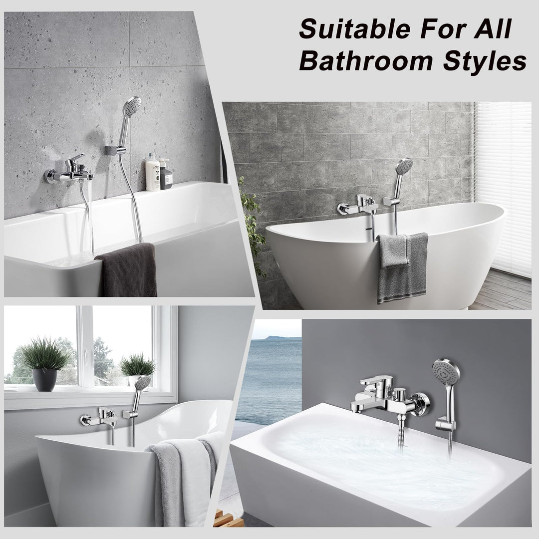 Wannenarmatur mit Handbrause 3 Strahlarten Chrom Einhebel - Bild 9