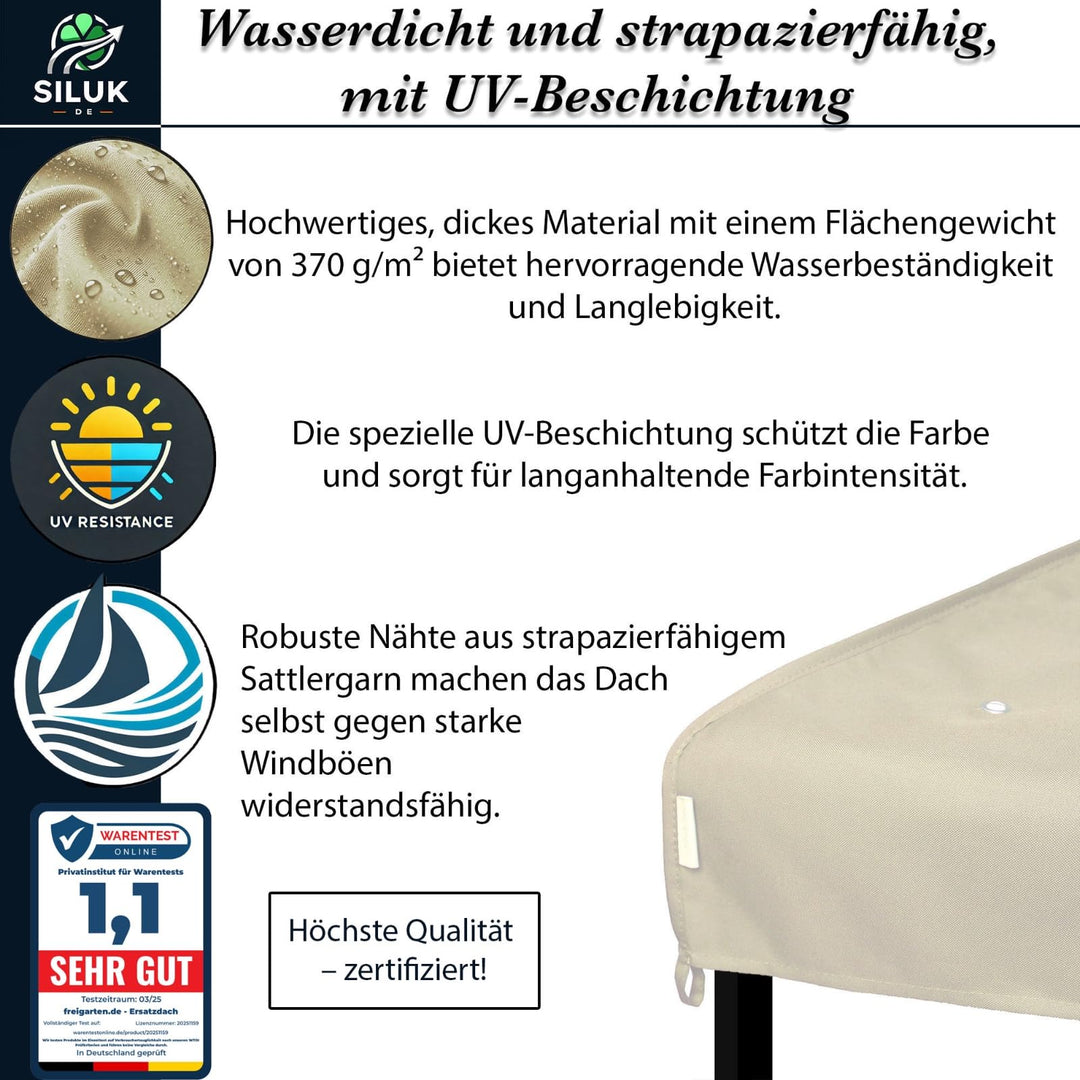 Ersatzdach Gartenpavillon 3x3 m Panama-PVC 370g/m² wasserdicht - Bild 2