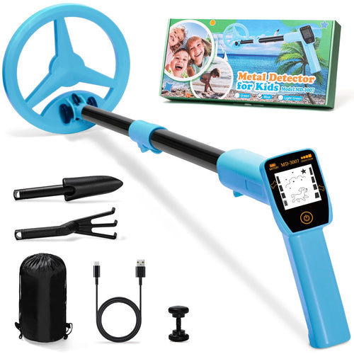 Metalldetektor Kinder USB-Akku LCD-Display verstellbar 60-86 cm