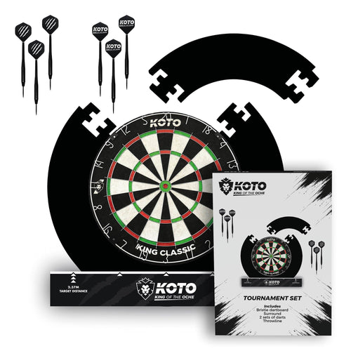 Dartscheibe Set Sisal mit Surround, Oche und 6 Steeldarts 23g