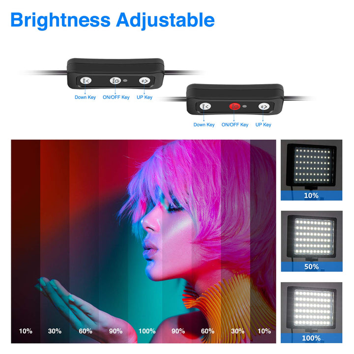 LED Videolicht Set 5600K dimmbar mit Stativ und Farbfiltern 2er Pack - Bild 3