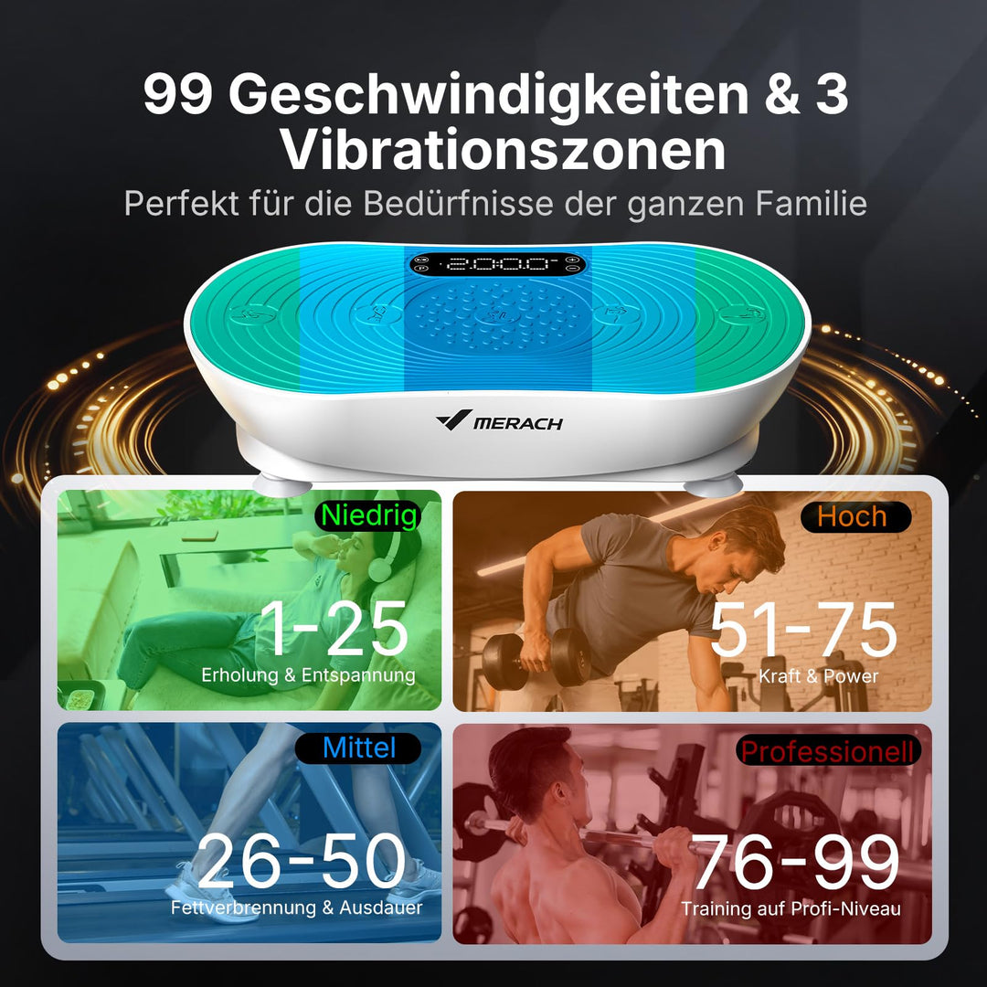 Vibrationsplatte mit LED-Touchscreen 99 Stufen Bluetooth Heimtraining - Bild 6