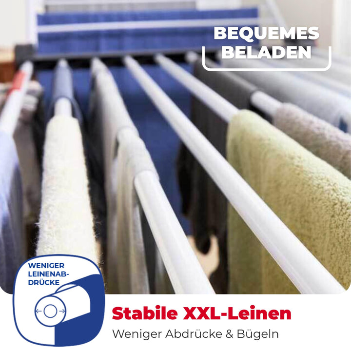 Wäscheständer ausziehbar 30m XXL-Leinen mit Flügeln klappbar - Bild 5
