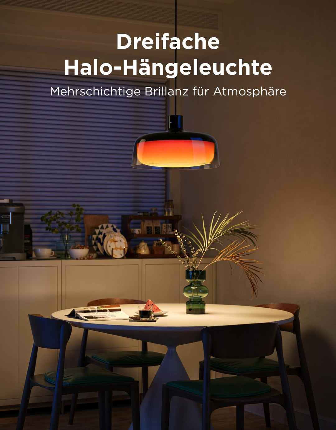 Pendelleuchte Smart RGBIC 3-Ring Esstisch 16 Mio. Farben - Bild 7