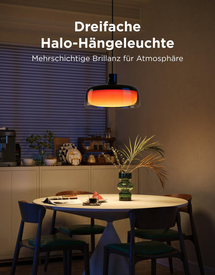 Pendelleuchte Smart RGBIC 3-Ring Esstisch 16 Mio. Farben - Bild 7