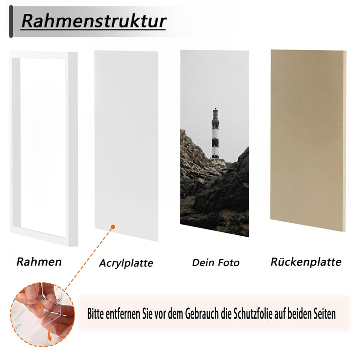 Bilderrahmen A1 Schwarz MDF mit Plexiglas 3er Set - Bild 3