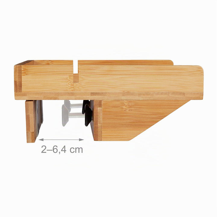 Bettablage Bambus zum Anklemmen mit Kabelschlitz 33x24 cm - Bild 5
