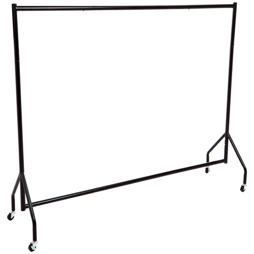 Kleiderständer rollbar Stahl 1,82 x 1,52 m schwarz werkzeuglos