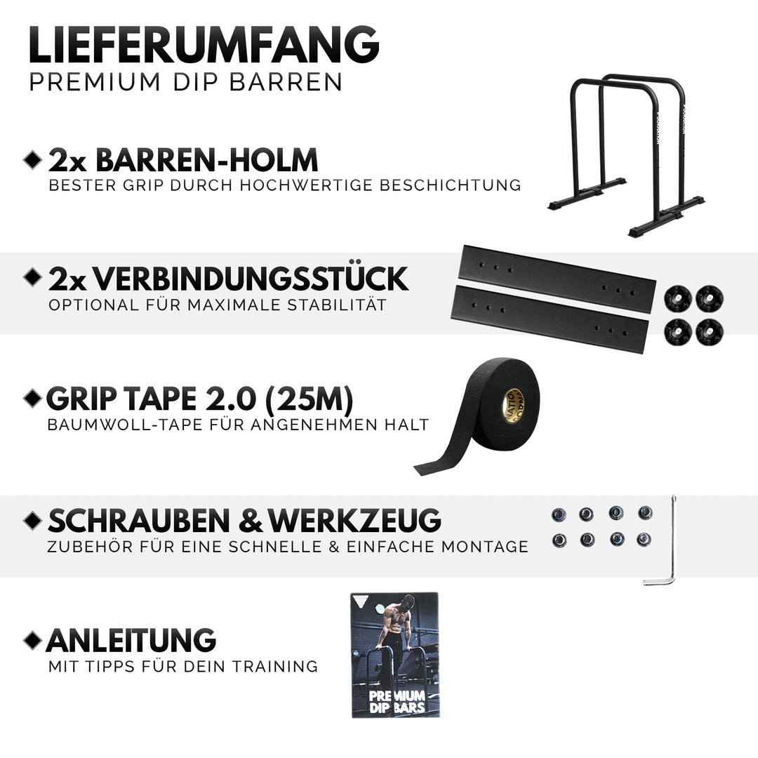 Dip Barren verstellbar Stahl 90 cm für Calisthenics &amp; Home Gym - Bild 4