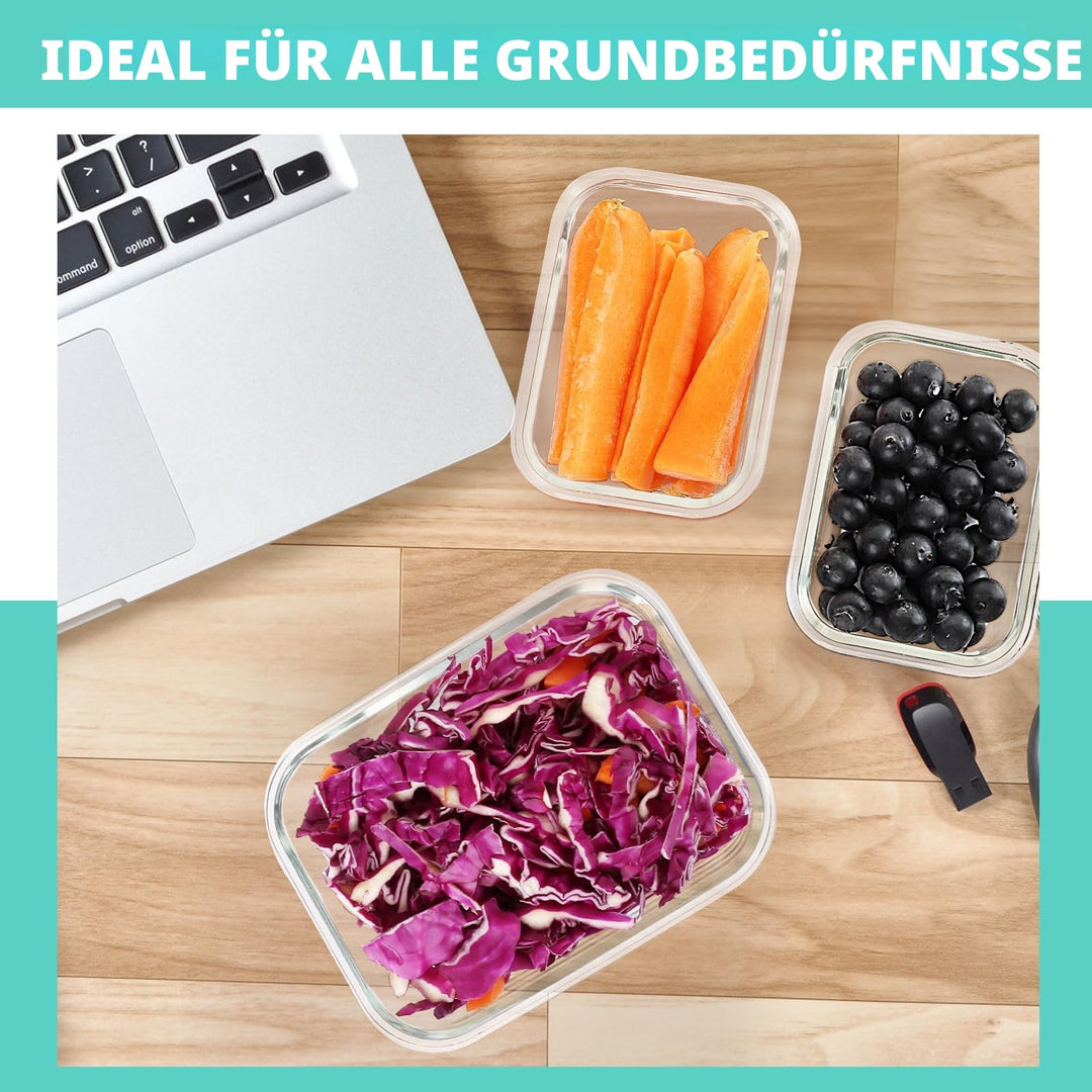 Glas-Frischhaltedosen 10er-Set luftdicht stapelbar BPA-frei - Bild 7