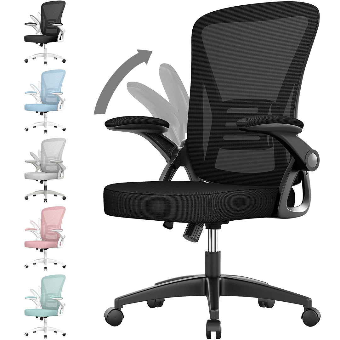 Bürostuhl mit Netzrücklehne, Lendenwirbelstütze und Armlehnen
