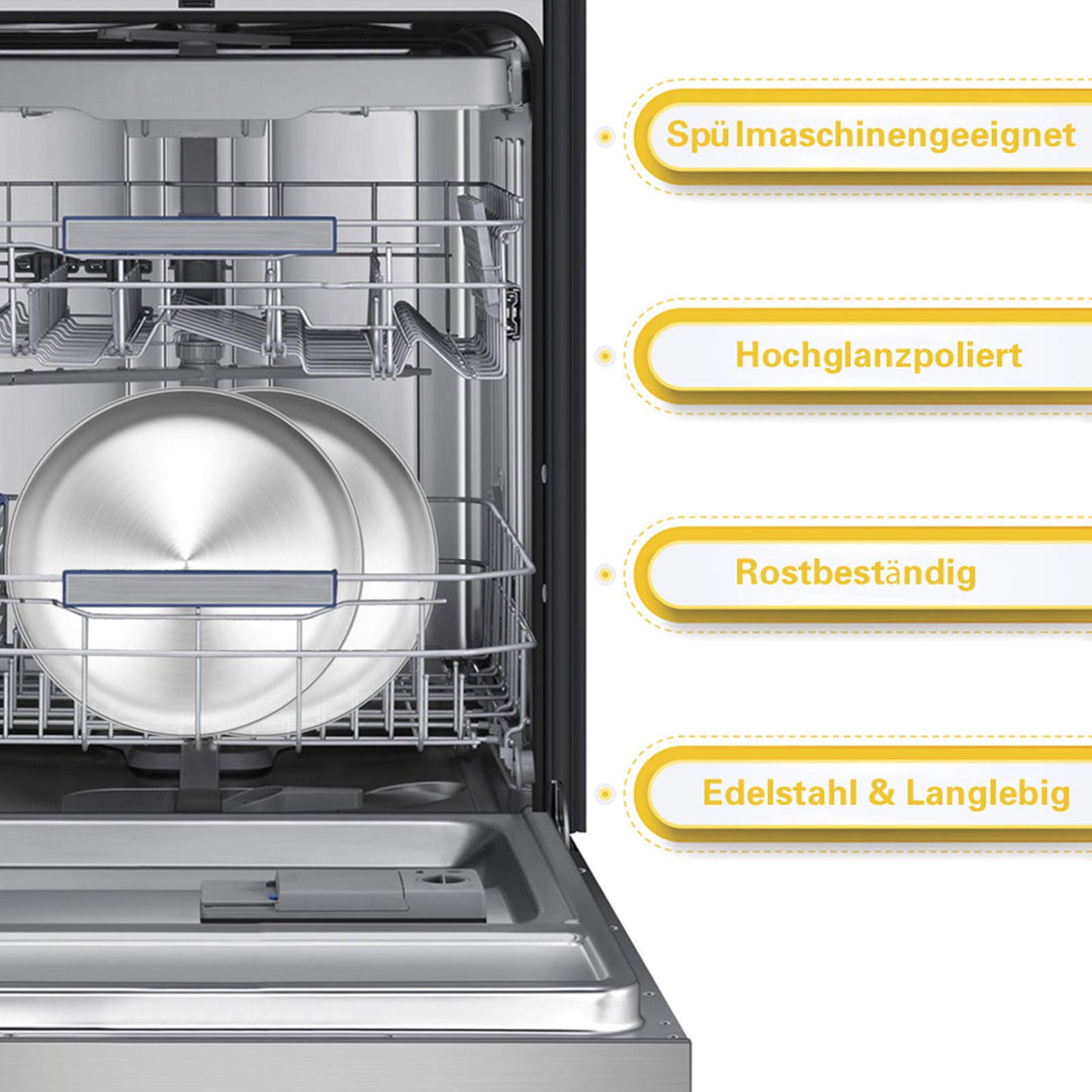 Pizzablech Edelstahl rund 30cm 4er-Set für Backofen - Bild 3