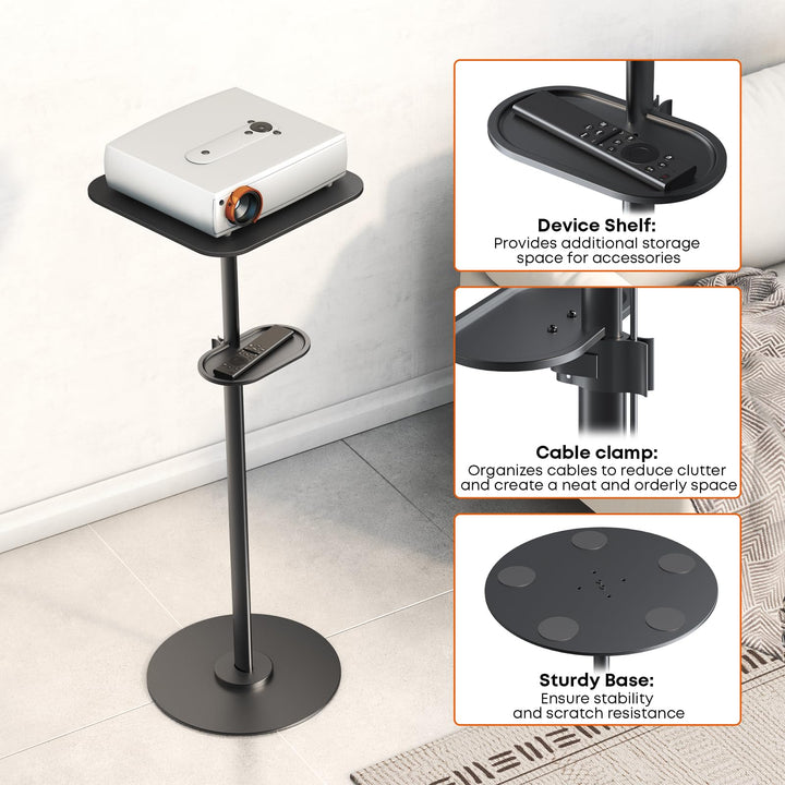 Beamer Ständer höhenverstellbar 70–120 cm bis 6 kg Stahl schwarz - Bild 5