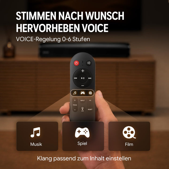 Mini-Soundbar 2.1 mit integriertem Subwoofer 40,5 cm für TV und PC - Bild 6