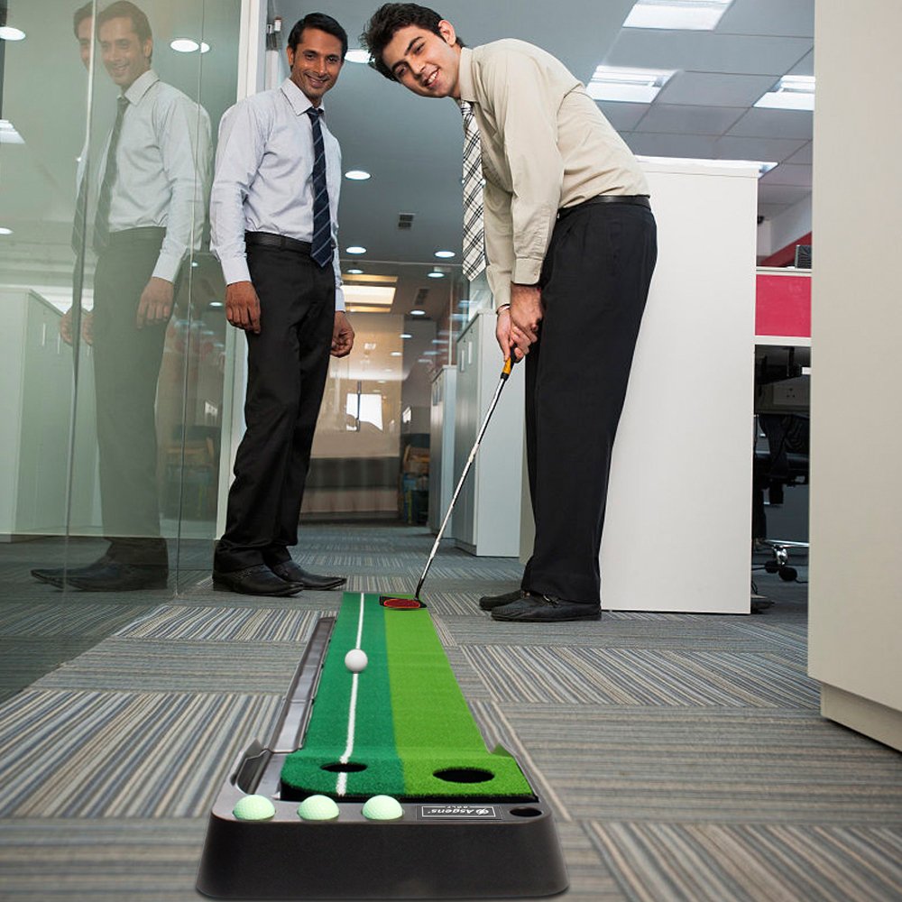 Golf Putting Matte Indoor 9ft zweifarbig mit automatischer Ballrückgabe - Bild 9