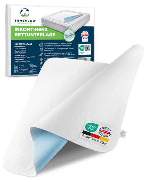 Inkontinenz Unterlage 70x100 cm wasserdicht 4er Set waschbar