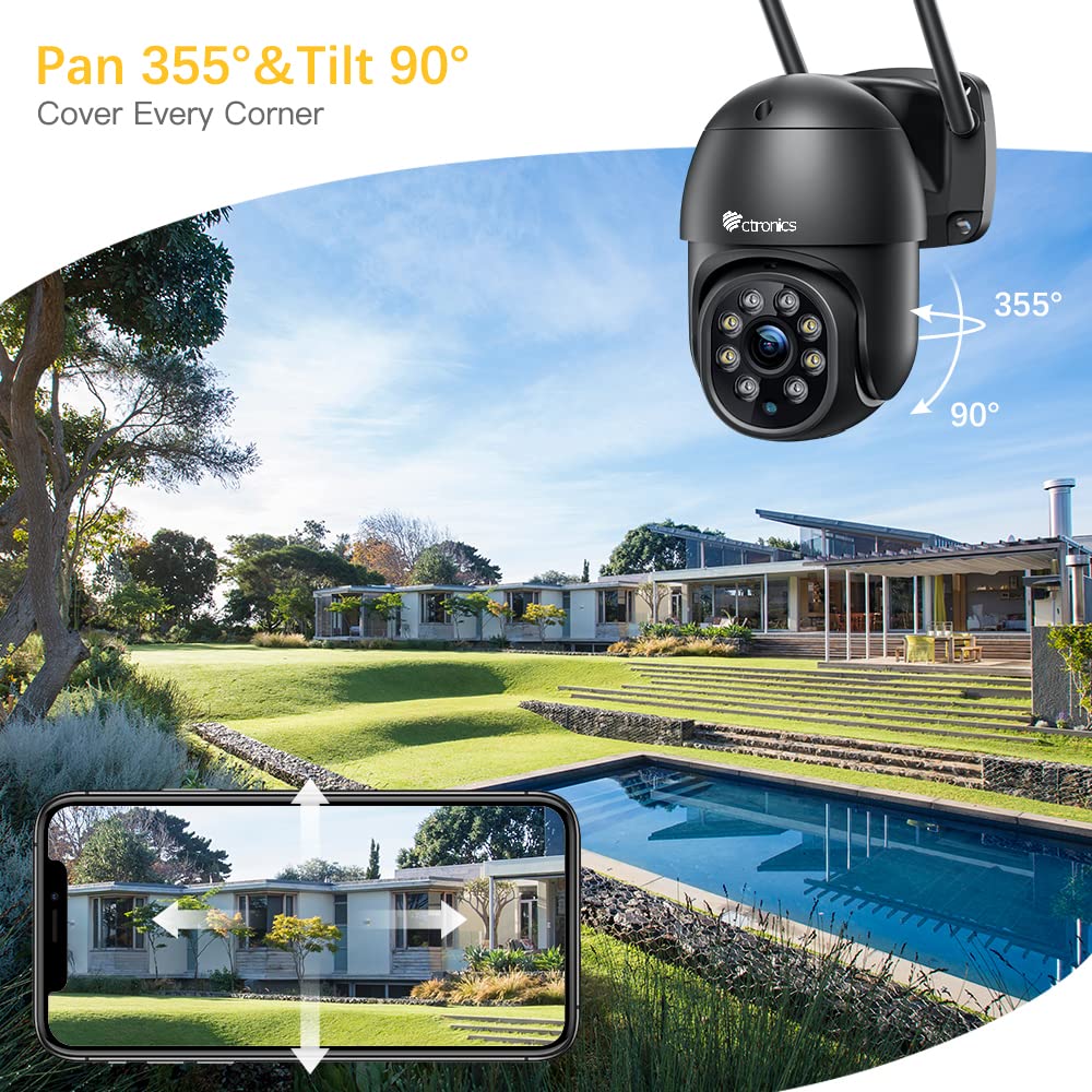 Überwachungskamera Aussen WLAN 2,5K 4MP PTZ Dualband 2er-Set - Bild 9