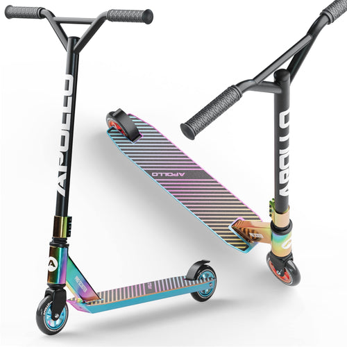 Stunt Scooter Kinder Aluminium 100mm Rollen ABEC-9 Rainbow