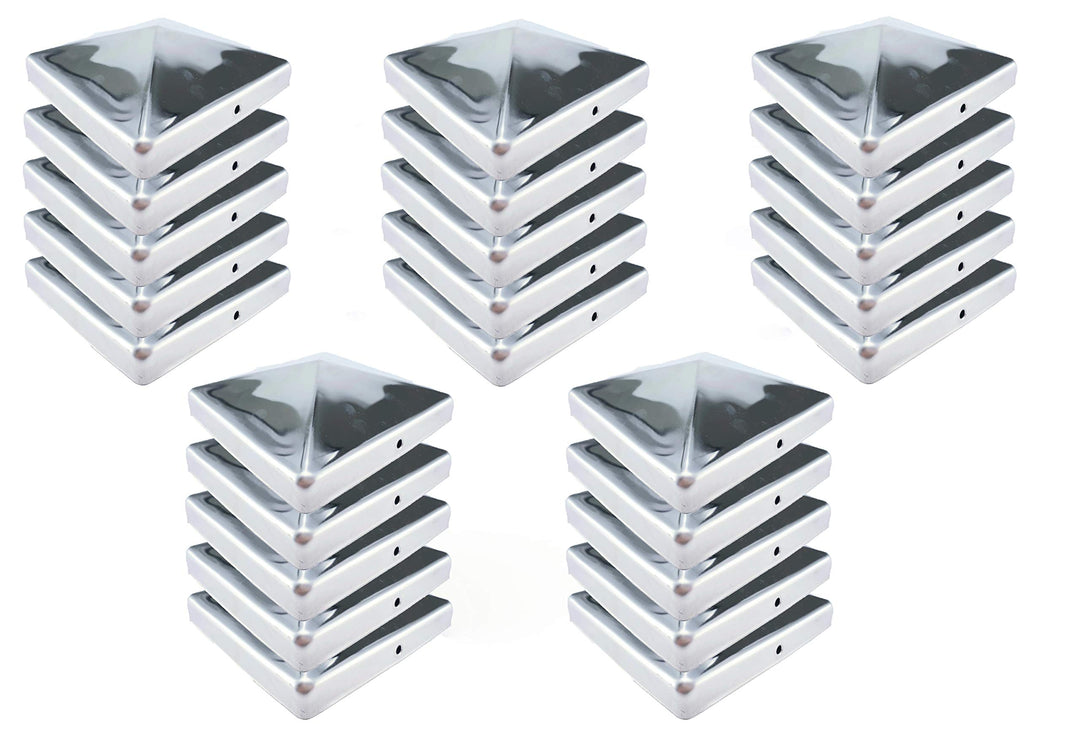 Pfostenkappe Edelstahl Pyramidenform 121x121 mm 25er-Set