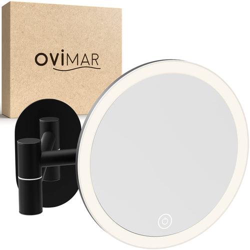 Kosmetikspiegel beleuchtet 5x Vergrösserung 360° dimmbar USB