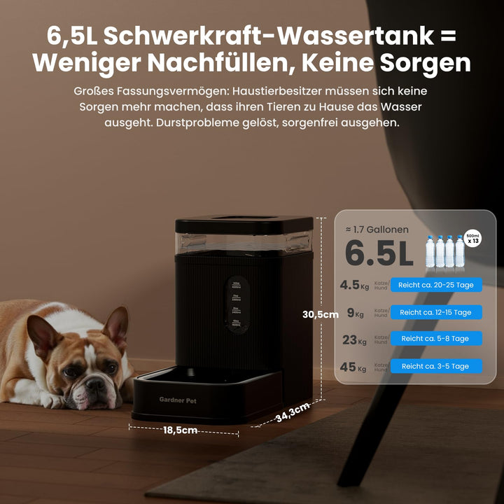 Automatischer Wasserspender Edelstahl 6,5 L für Hunde und Katzen - Bild 2