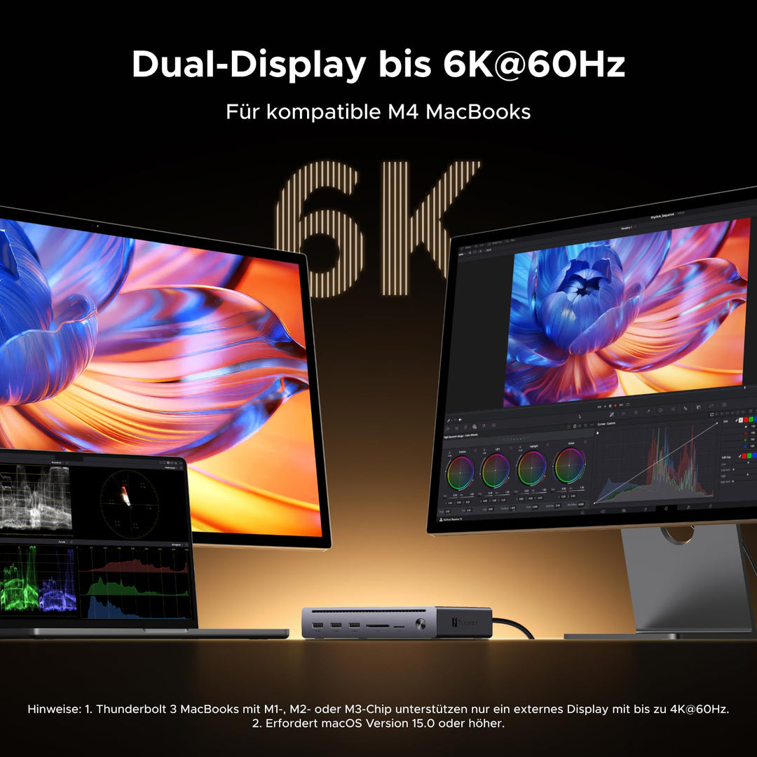 Thunderbolt 5 Dockingstation 10-in-1 Dual 6K 140W fuer Laptop - Bild 2