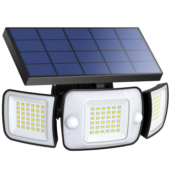 Solar Aussenleuchte mit Bewegungsmelder 3-Köpfig 1200lm 270°