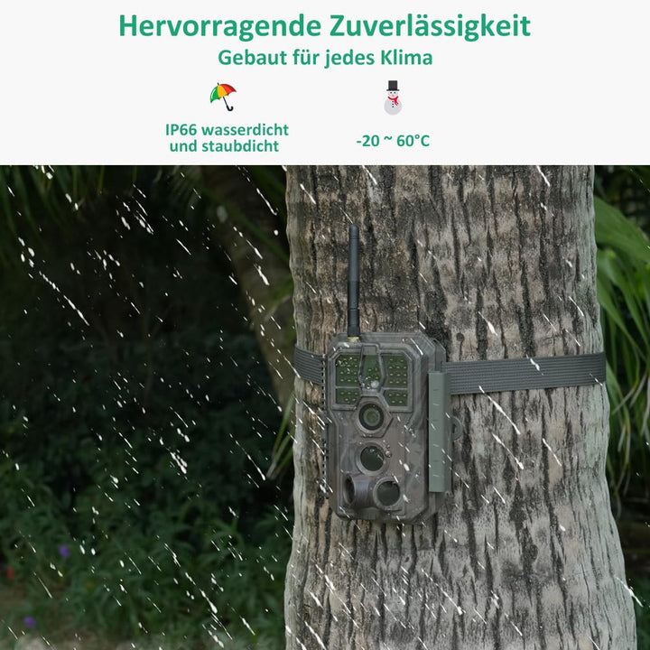 Wildkamera WLAN 64MP 1296P mit No-Glow-Nachtsicht und App-Steuerung - Bild 7
