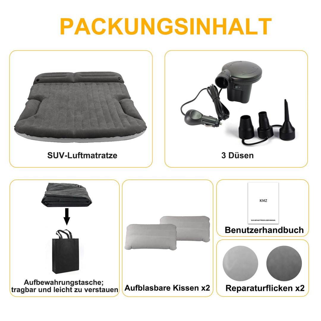 Auto Luftmatratze SUV doppelseitig beflockt mit 2 Kissen &amp; Pumpe - Bild 8