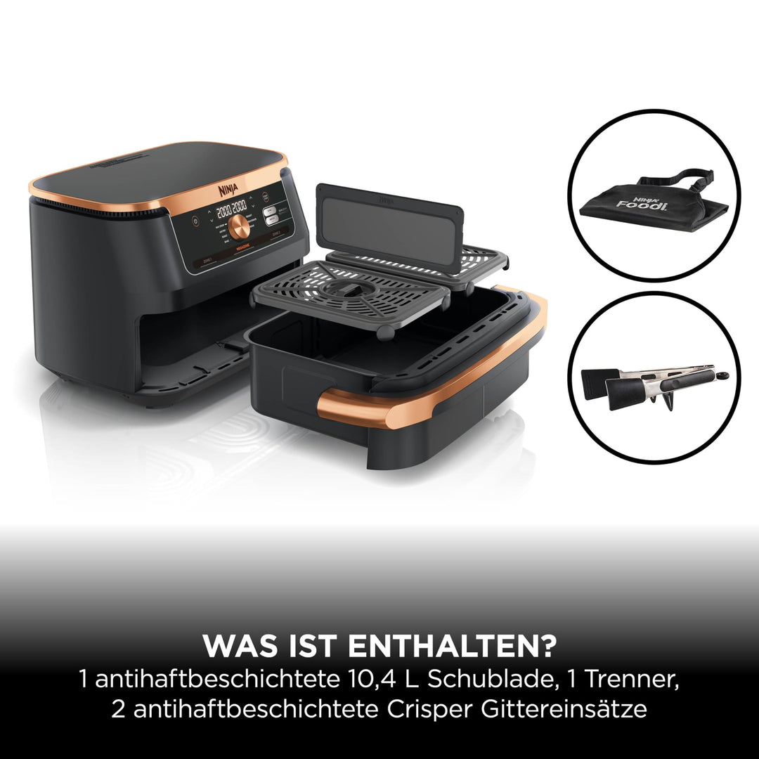 Heissluftfritteuse Dual Zone 10,4 L FlexDrawer fuer 8+ Personen