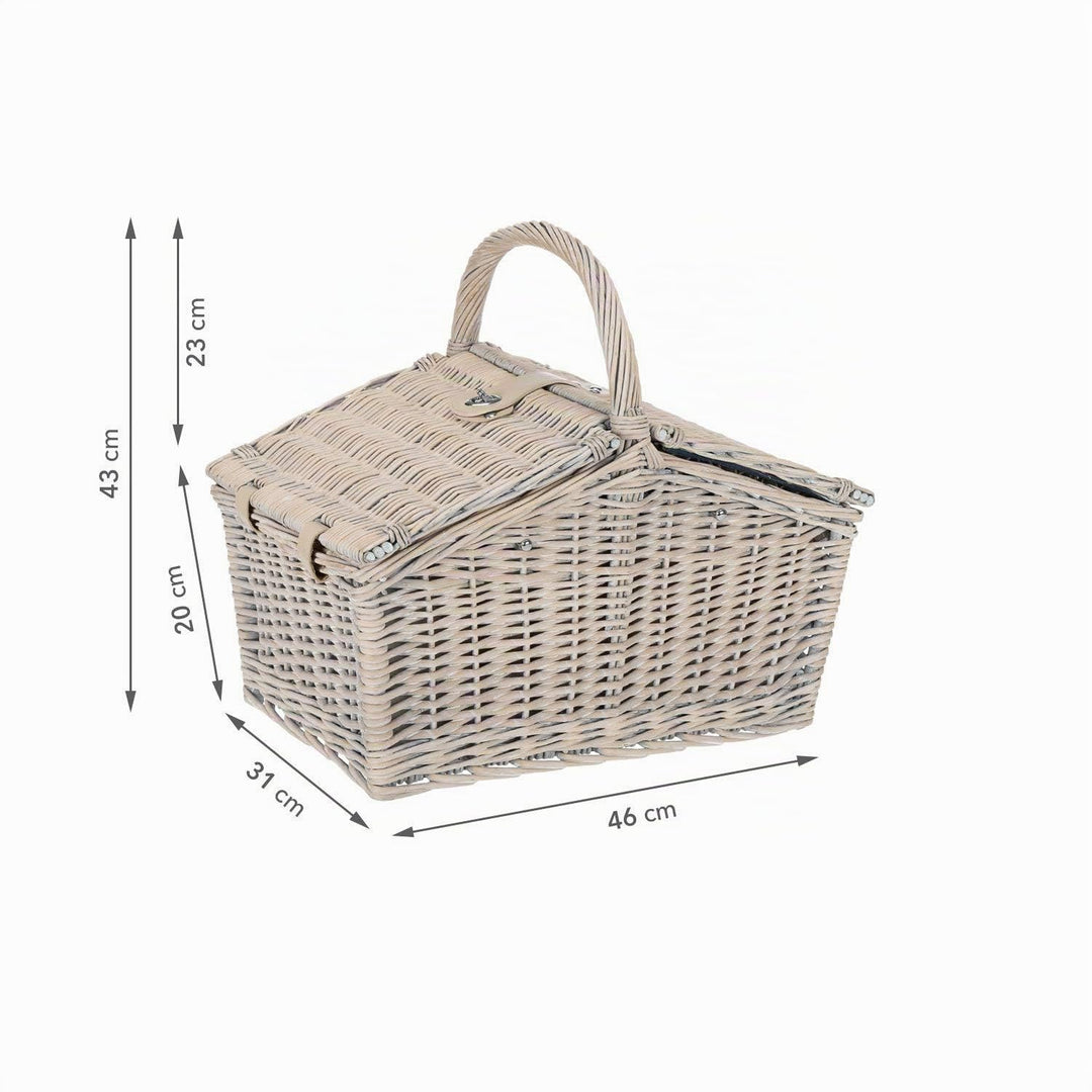 Picknickkorb Weide 23-teilig für 4 Personen mit Keramiktellern - Bild 7