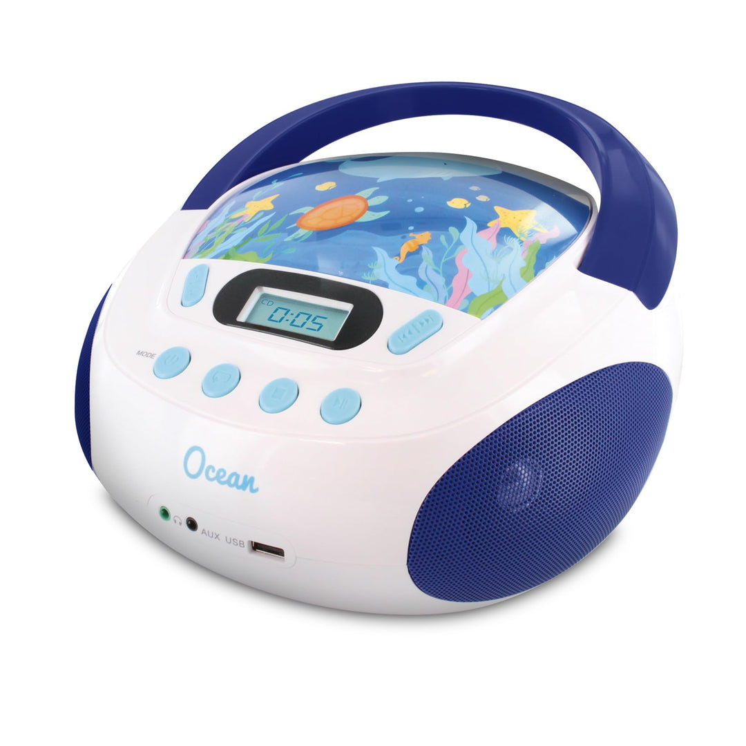 Kinder-CD-Player Ozean-Design mit USB, AUX &amp; Kopfhöreranschluss - Bild 3