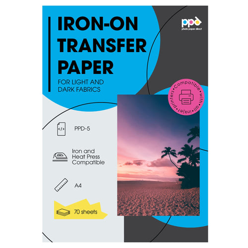 Transferpapier Inkjet A4 für helle & dunkle Textilien 70 Blatt