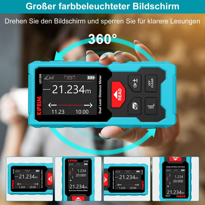Laser-Entfernungsmesser Bilateral 120m mit elektronischer Wasserwaage - Bild 5