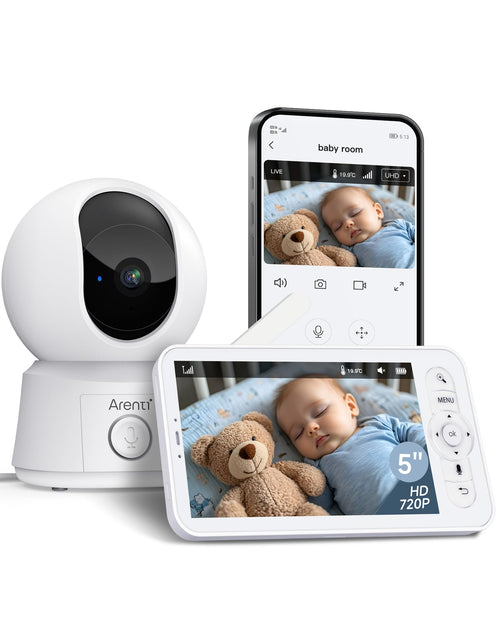 Babyphone mit Kamera 5" Display 1080P PTZ Nachtsicht App-Steuerung