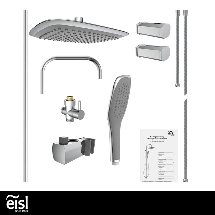 Duschset 2-in-1 mit Regendusche 250x200mm und Handbrause Chrom - Bild 9