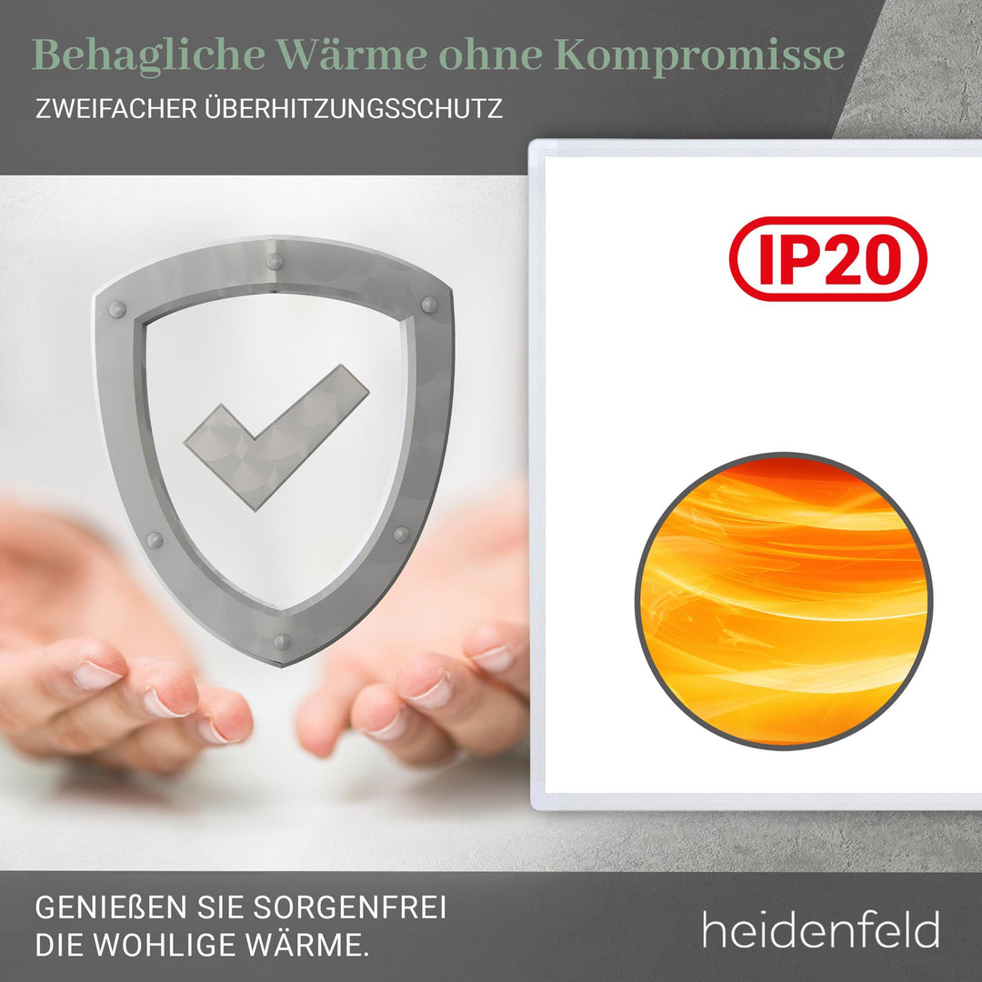 Infrarotheizung 1000 Watt fuer Raeume bis 25 m² mit Thermostat - Bild 5