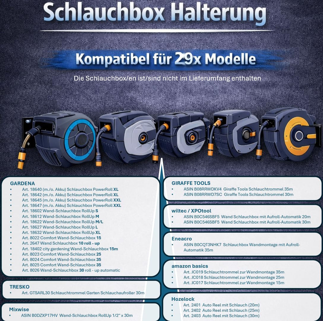Schlauchbox-Halterung freistehend Stahl pulverbeschichtet anthrazit - Bild 6