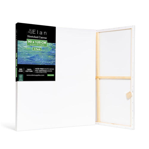 Keilrahmen Leinwand 90x120 cm 3er Set Baumwolle 280g/m² grundiert